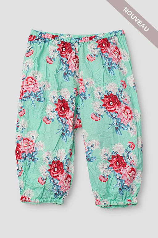 *DERNIERE PIECE  Pantalon Rosita  Turquoise Flower 11406 tM -40%