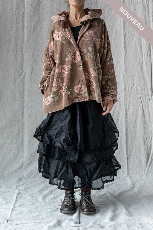 °*DERNIERE PIECE Veste 3/4 Pissenlit fleurs rose txl -50%