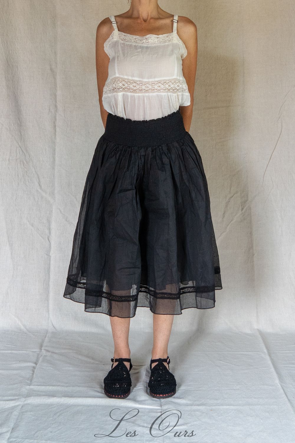 *DERNIERE PIECE Jupe Lou organza noir TU -40%