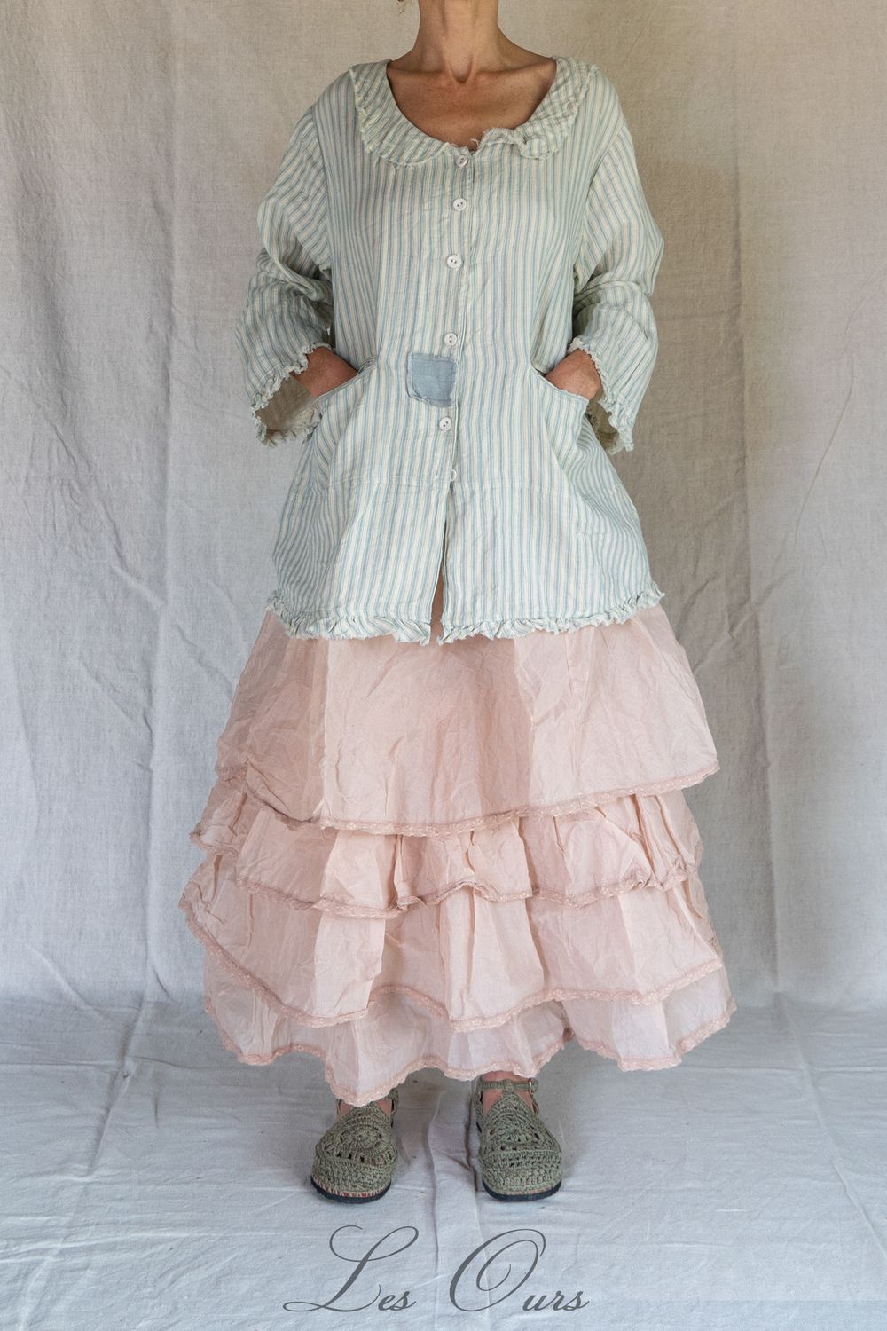 °Veste Flore coton rayé bleu -40%