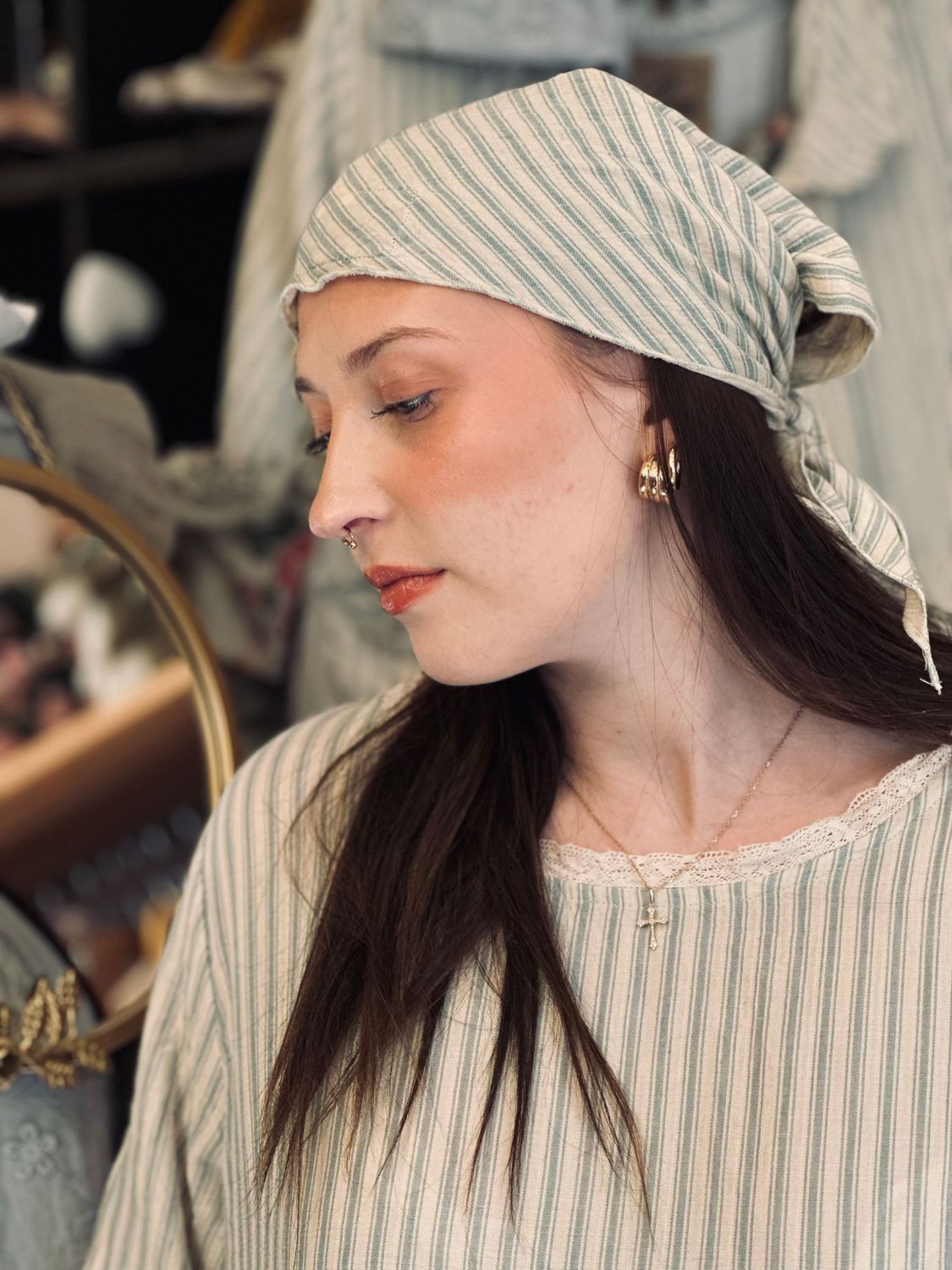 °Cache tête rayé bleu -40%