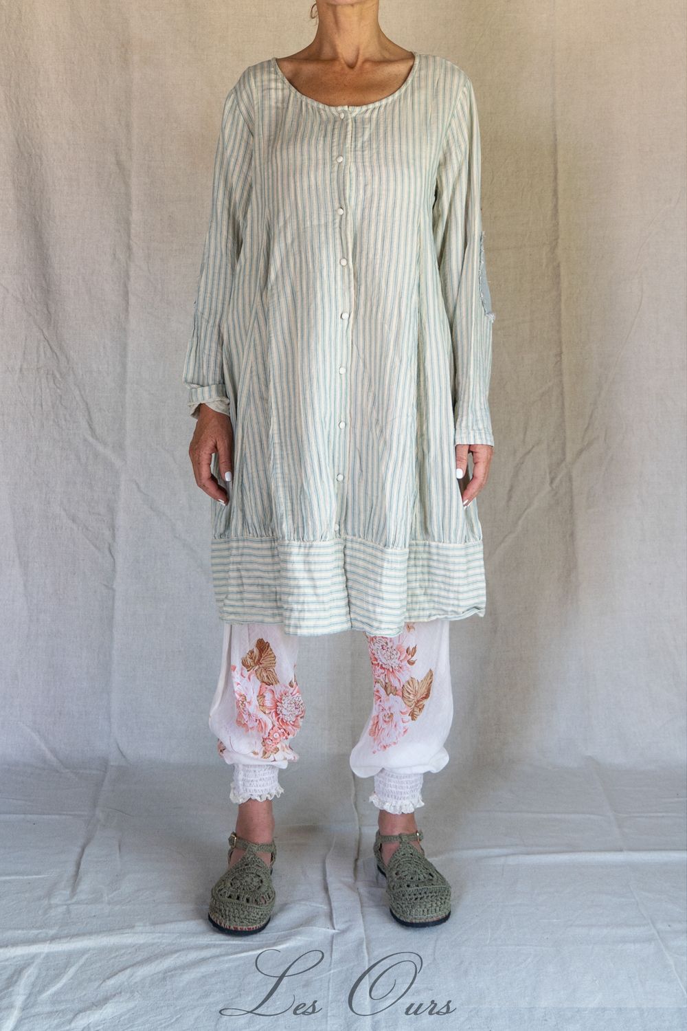 *DERNIERE PIECE °Tunique Amiga coton rayé bleu -40% tL