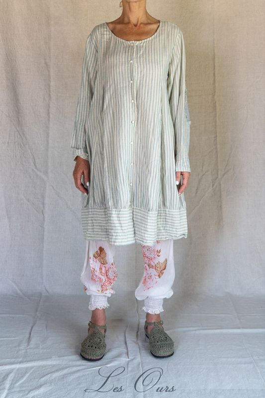 *DERNIERE PIECE °Tunique Amiga coton rayé bleu -40% tL