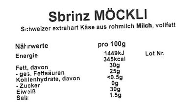Sbrinz Möckli (200g)