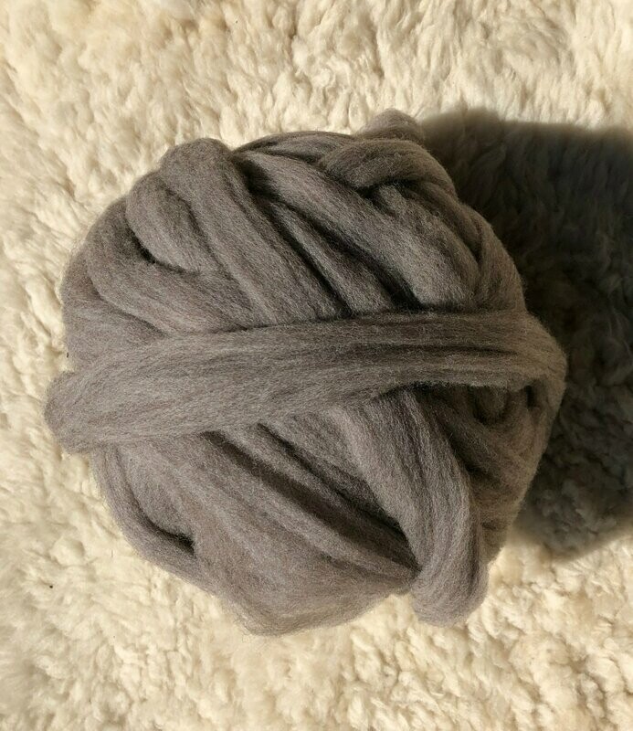 Driftwood Gray Merino Top           8 oz