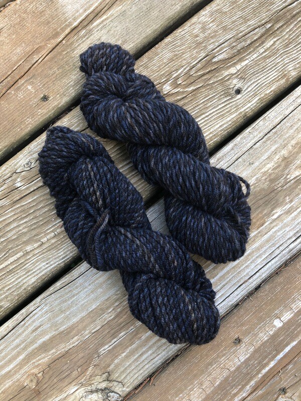 Fade to Black & Blue Hand dyed yarn
