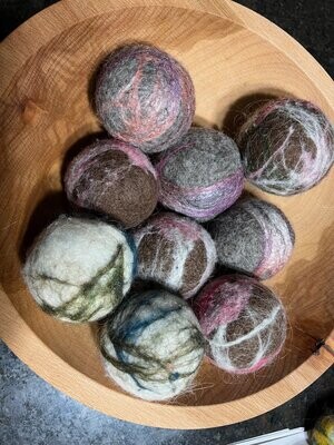 Hand made large felted balls for dryer balls or pet toys