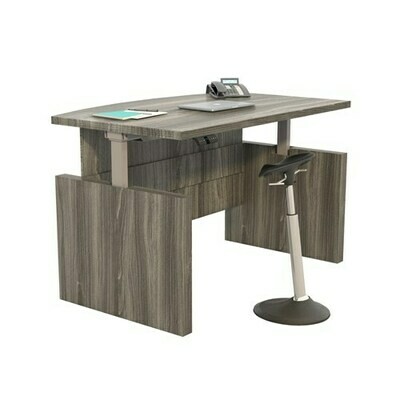 Safco Aberdeen® Height-Adjustable Desk, Bow Front with Base, 72 Safco Aberdeen® Height-Adjustable Desk, Bow Front with Base, 72