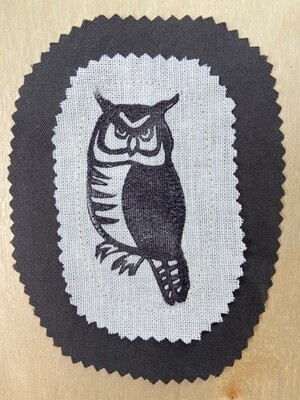 Great horned owl fabric patch