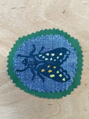 Fabric art patch Moth