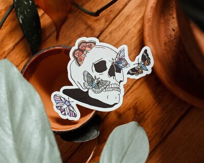Moth Skull Sticker
