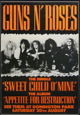POSTER GUNS N ROSES DONNINGTON PARK SHOW