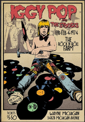 POSTER IGGY POP AND THE STOOGES 1974