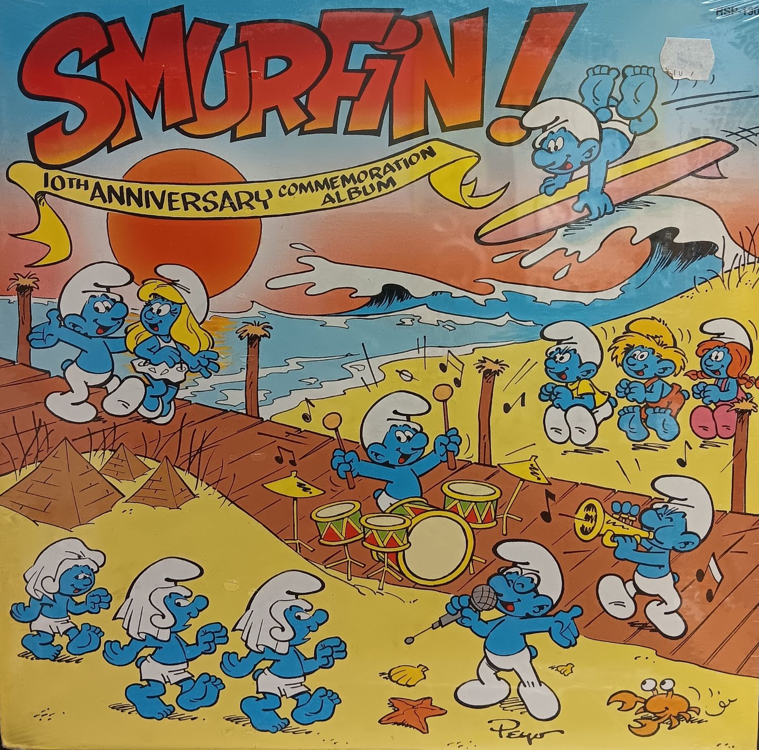 THE SMURFS - Smurfin 10th Anniversary Commemoration Album (SCELLÉ / 1989)