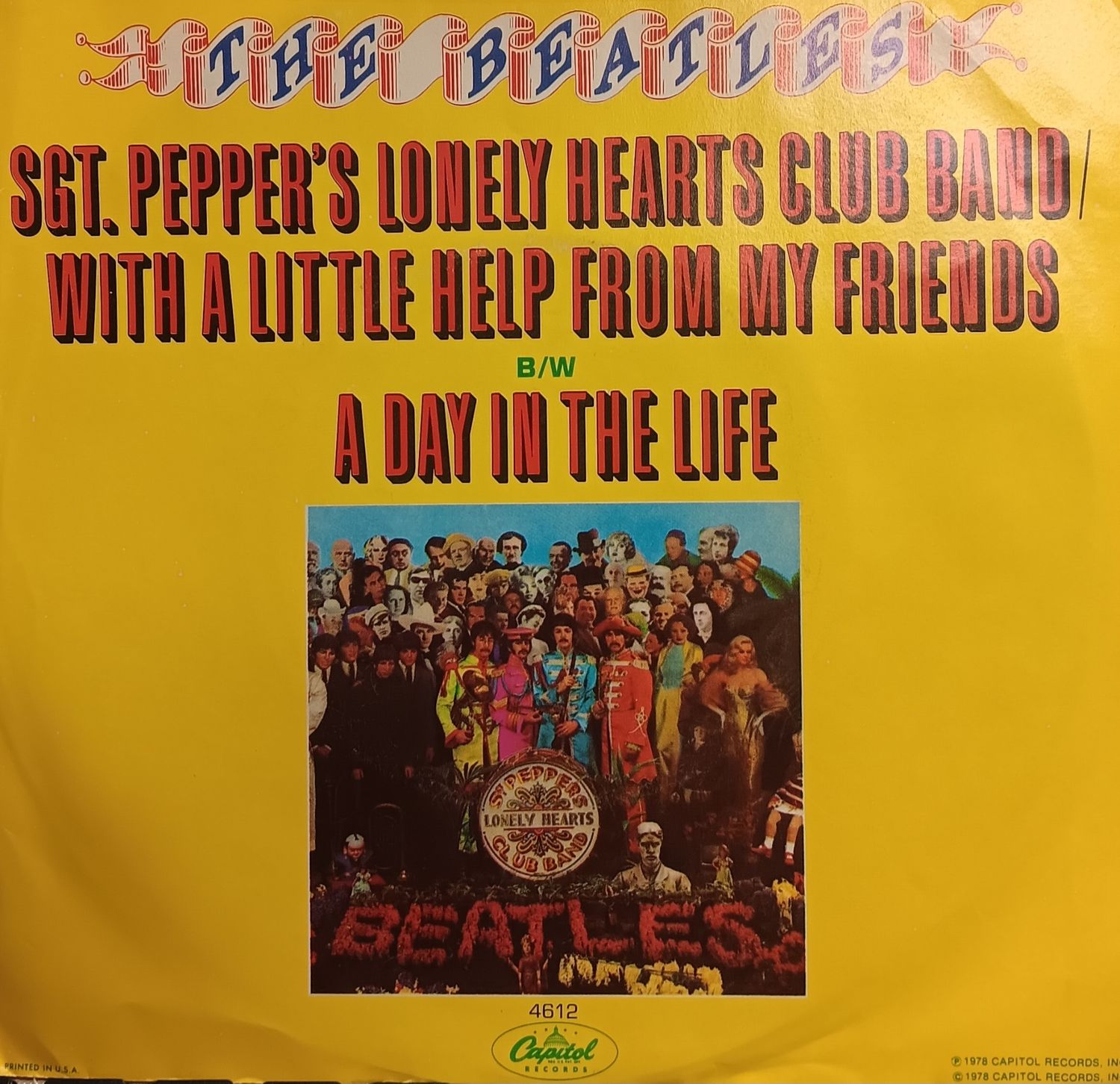 THE BEATLES - WITH A LITTLE HELP FROM MY FRIENDS / A DAY IN THE LIFE (7&quot;-45RPM)