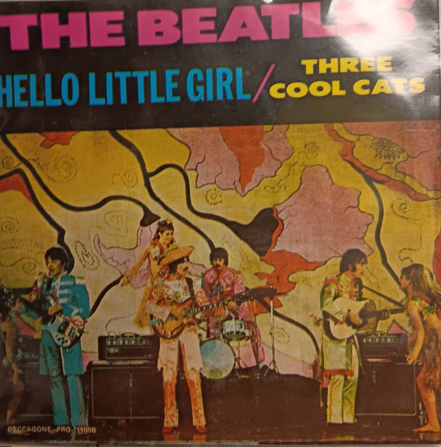 THE BEATLES - THREE COOL CATS / HELLO LITTLE GIRL (7&quot;-45RPM / VERT / PROMO)