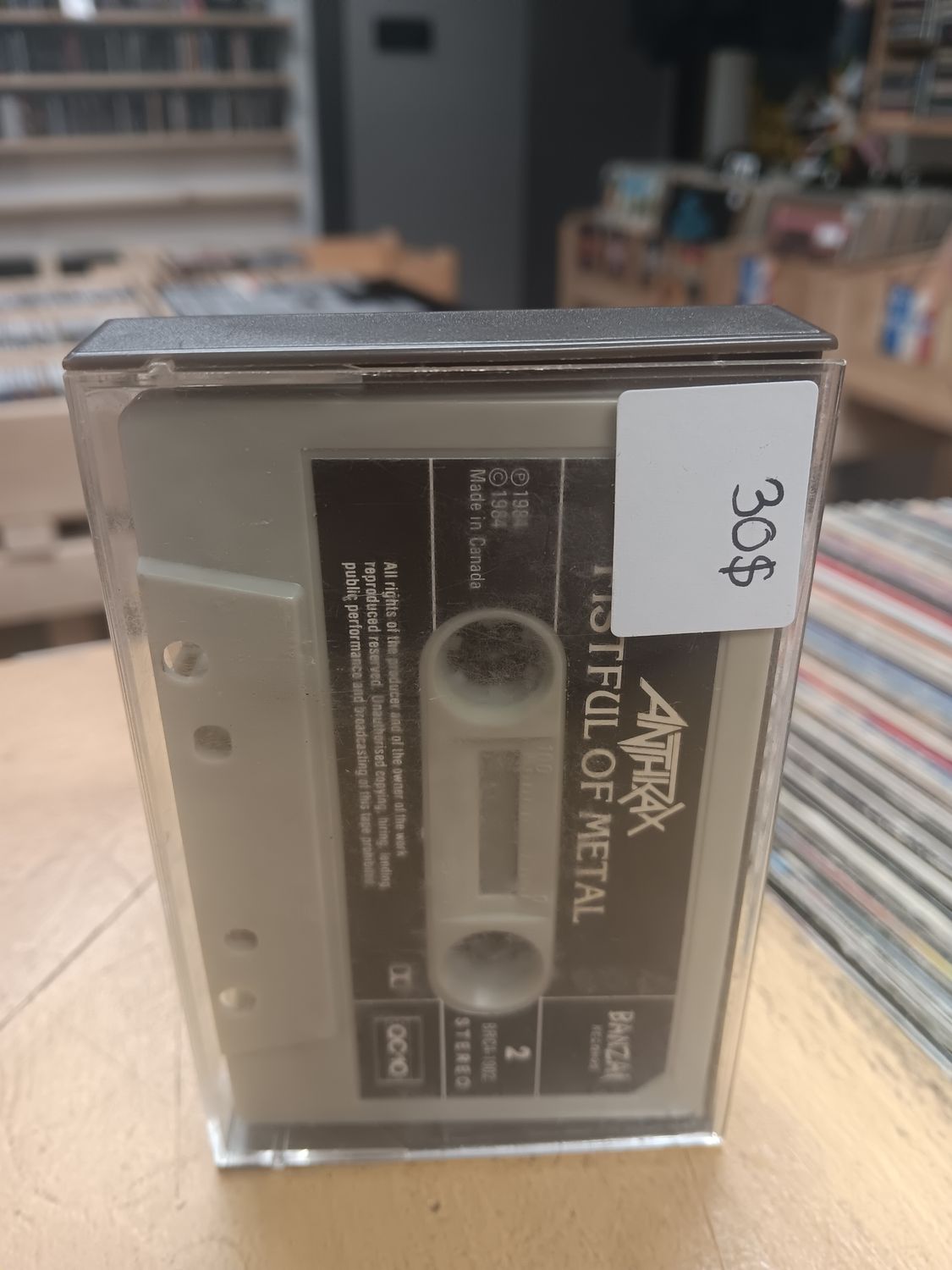 ANTHRAX - FISTFUL OF METAL (BANZAI CASSETTE NO COVER)