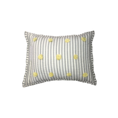Nursery Pillow - Grey / Yellow 12x16