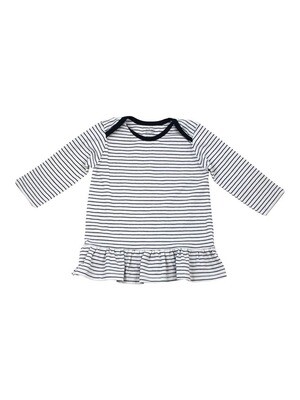 Stripe Long Sleeve Baby Dress Set of 2 - Navy