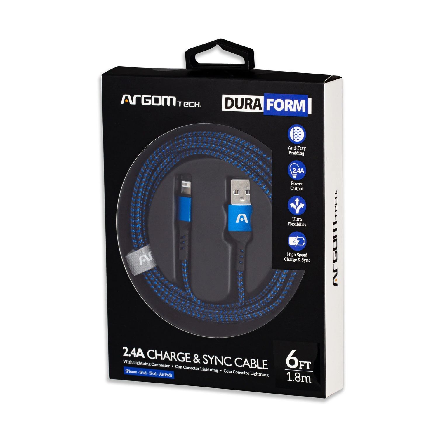 Cable USB Lightning Argom Azul