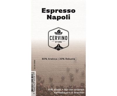 Cervino ESPRESSO NAPOLI (500G) - 55% Direkt & Fair
