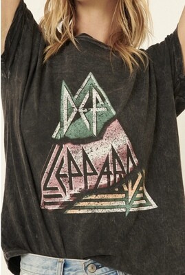DEF LEPPARD MINERAL WASHED TEE