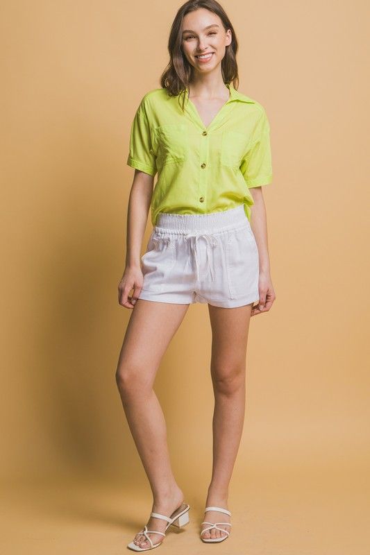 TIE ME IN LINEN SHORTS