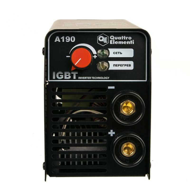 Аппарат электродной сварки, инвертор QUATTRO ELEMENTI A 190 (190 А, ПВ 60%, до 4.0 мм, 3.6 кг, 160-240 В)