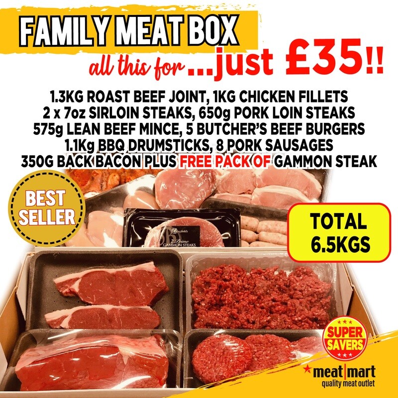 FAMILY MEAT BOX (+ Free Pack)* OVER 6.5KG!!!