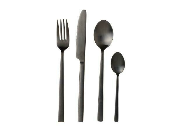 Cutlery 4 sets, Black, (16 pcs)