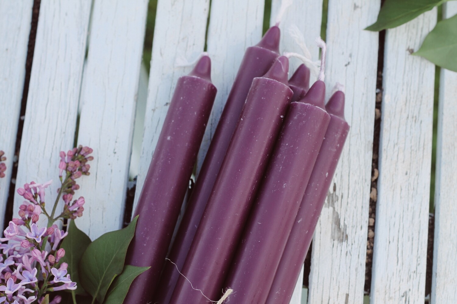 Candles 6pcs. Dark purple