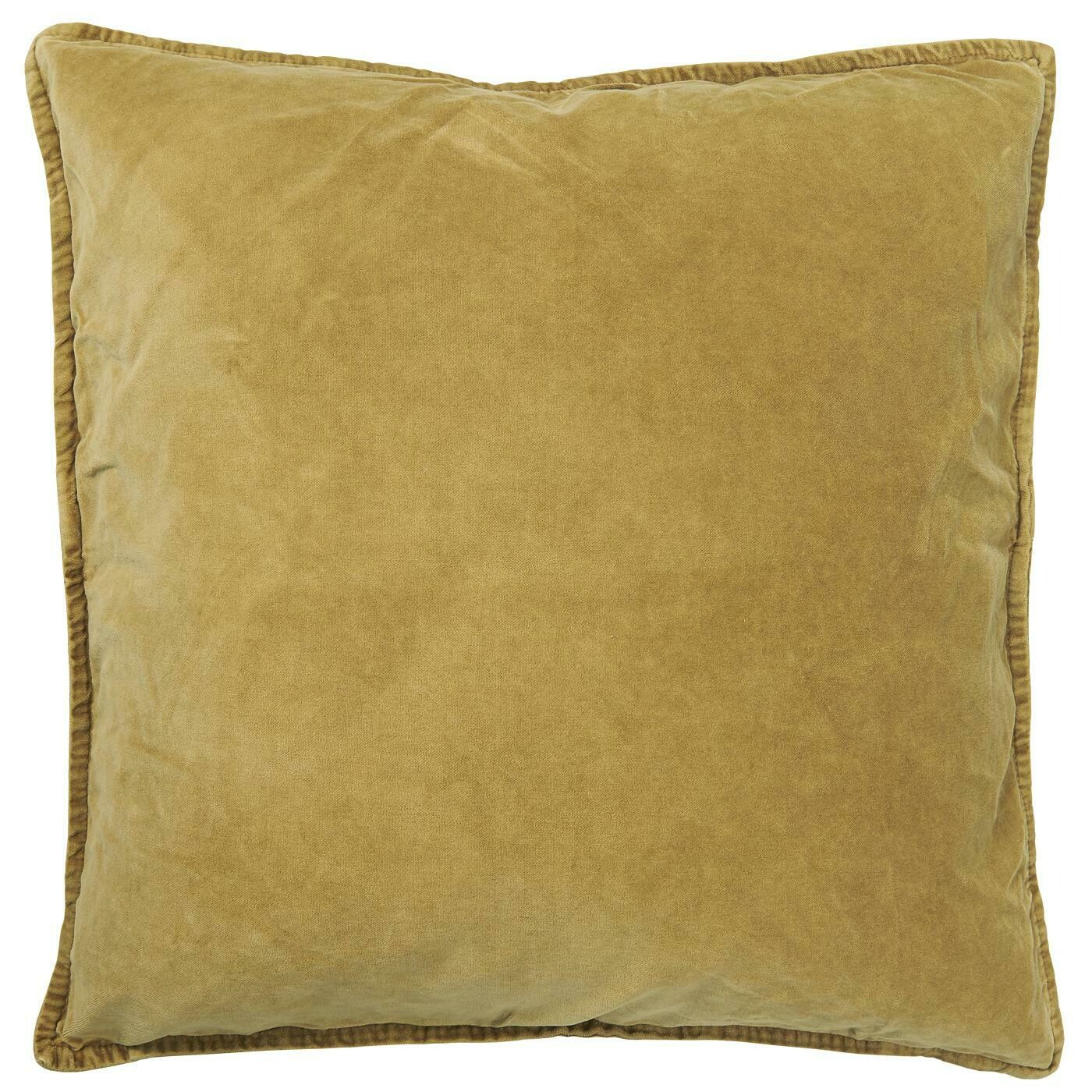 Cushion cover, velvet, mustard