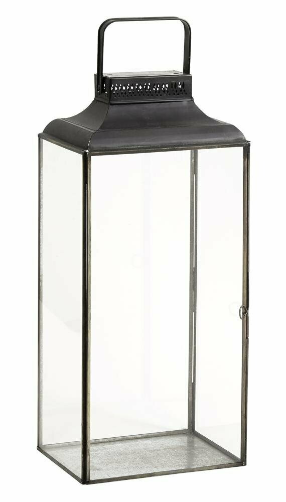 BLACK lanterne i jern, rektangulær, højde 50 cm, farve sort.