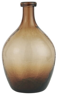 Glass balloon vase, brown glass, H28cm