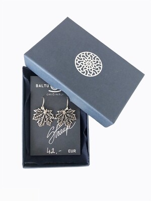 Silver maple earrings