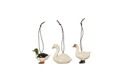 Ornaments, Birds, H6cm, Set of 3
