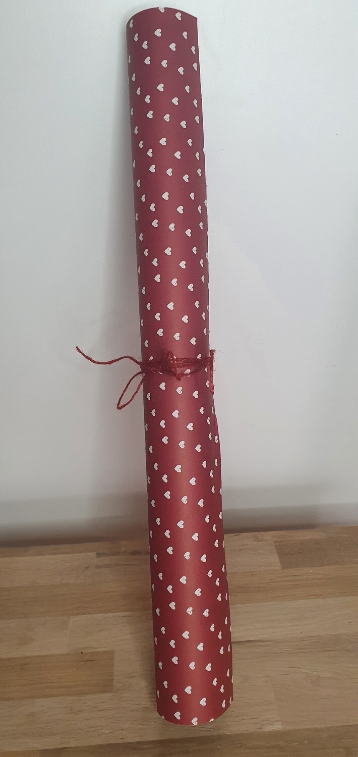 Gift Wrapping Paper, "Hearts", 9m.