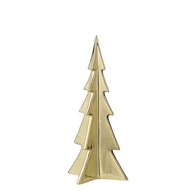 Christmas Tree, Gold, Porcelain