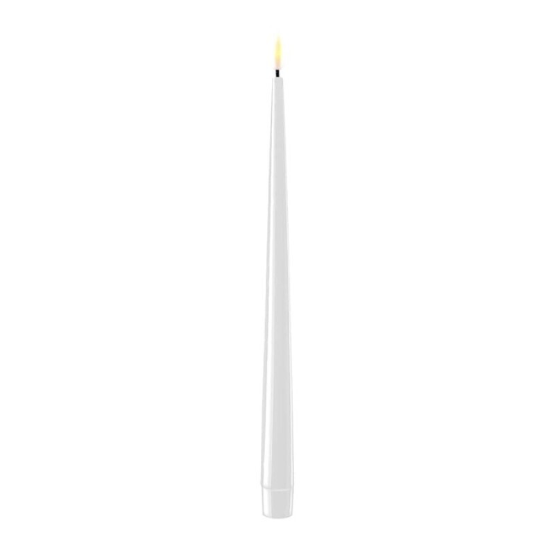 LED Dinner Candle H28 cm, White, 2pcs