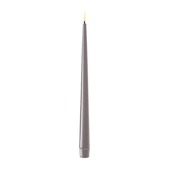 LED Dinner Candle H28 cm, Grey, 2pcs