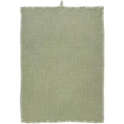 Tea towel waffle pattern dusty green