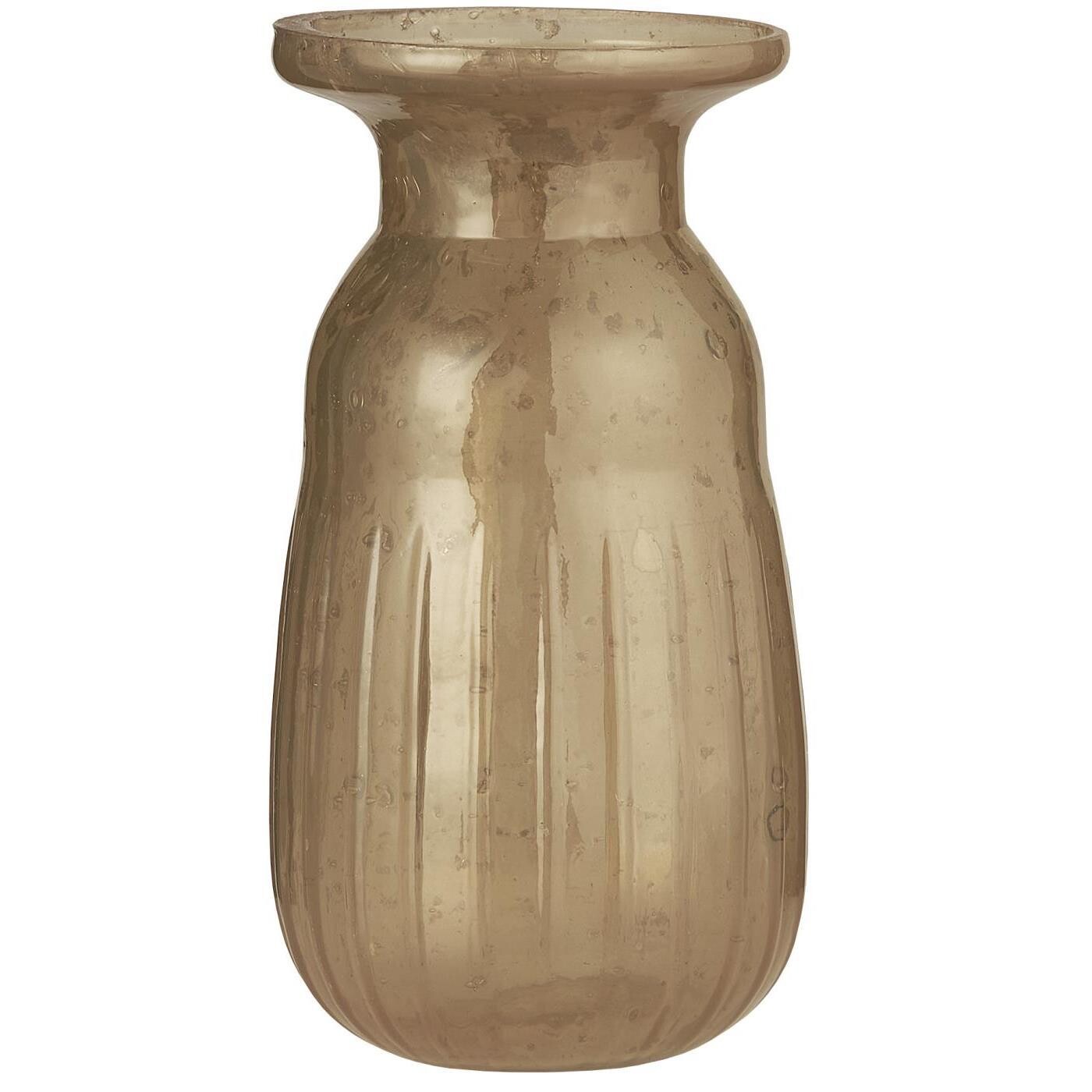 Hyacinth vase pebbled glass honey