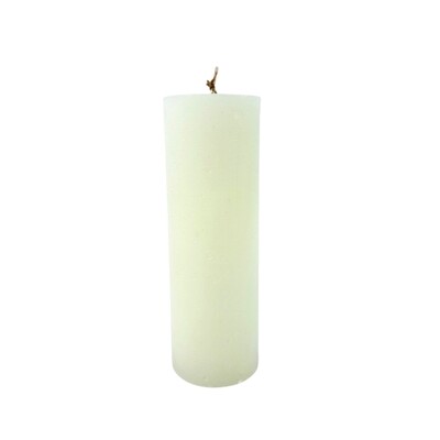 Pillar Candle, Rustic, White, H17cm