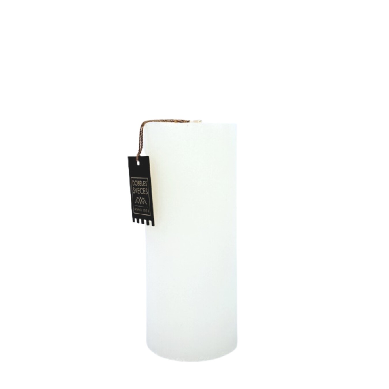Pillar Candle, Rustic, White, H14cm