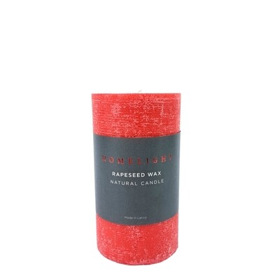 Rapeseed Wax Candle, Red, 12cm