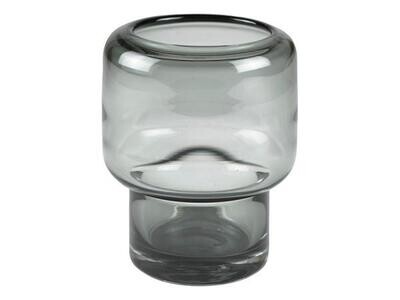 Suitsusest hallist läbipaistvast klaasist vormikas vaas
