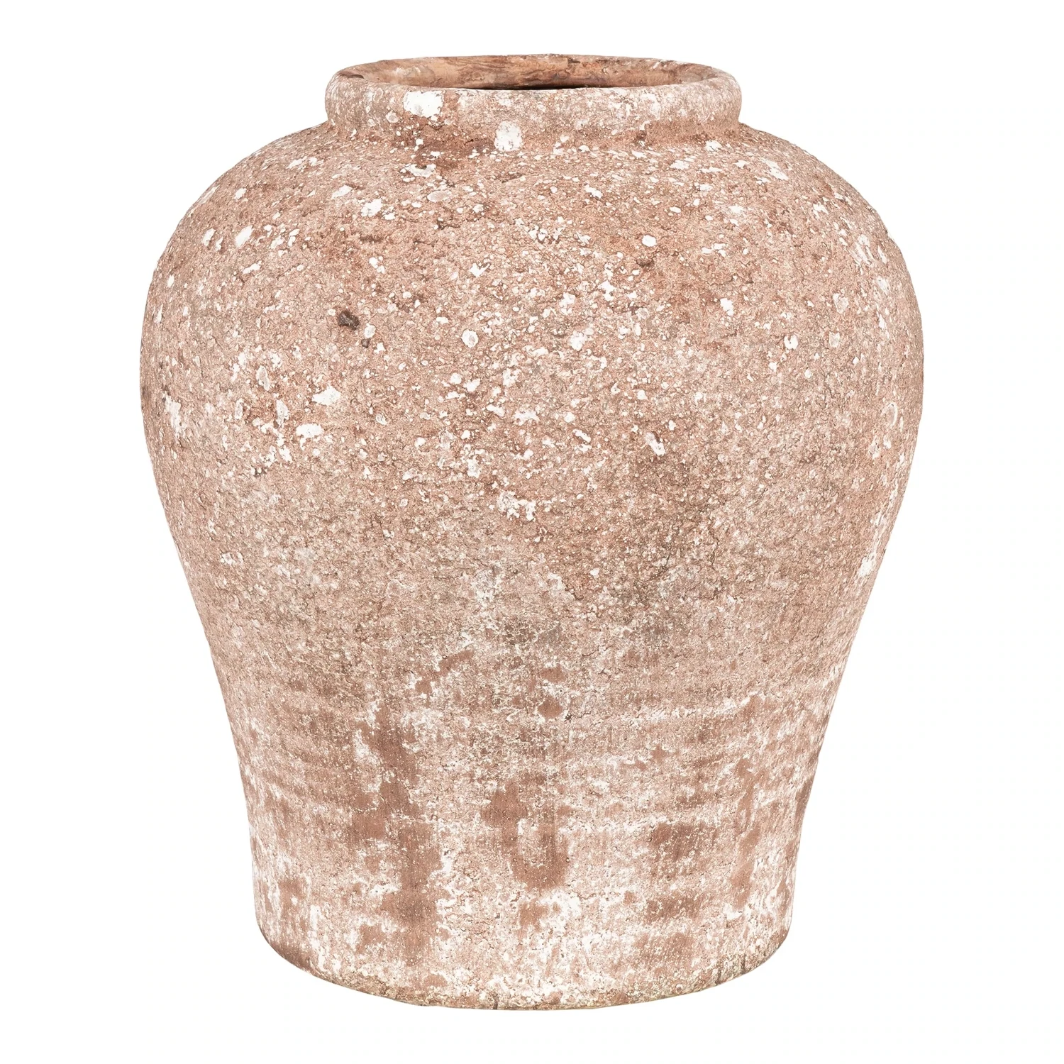 Keramikas puķu pods senlaicīga rustic izskata, brūnā un bēšā krāsā.
