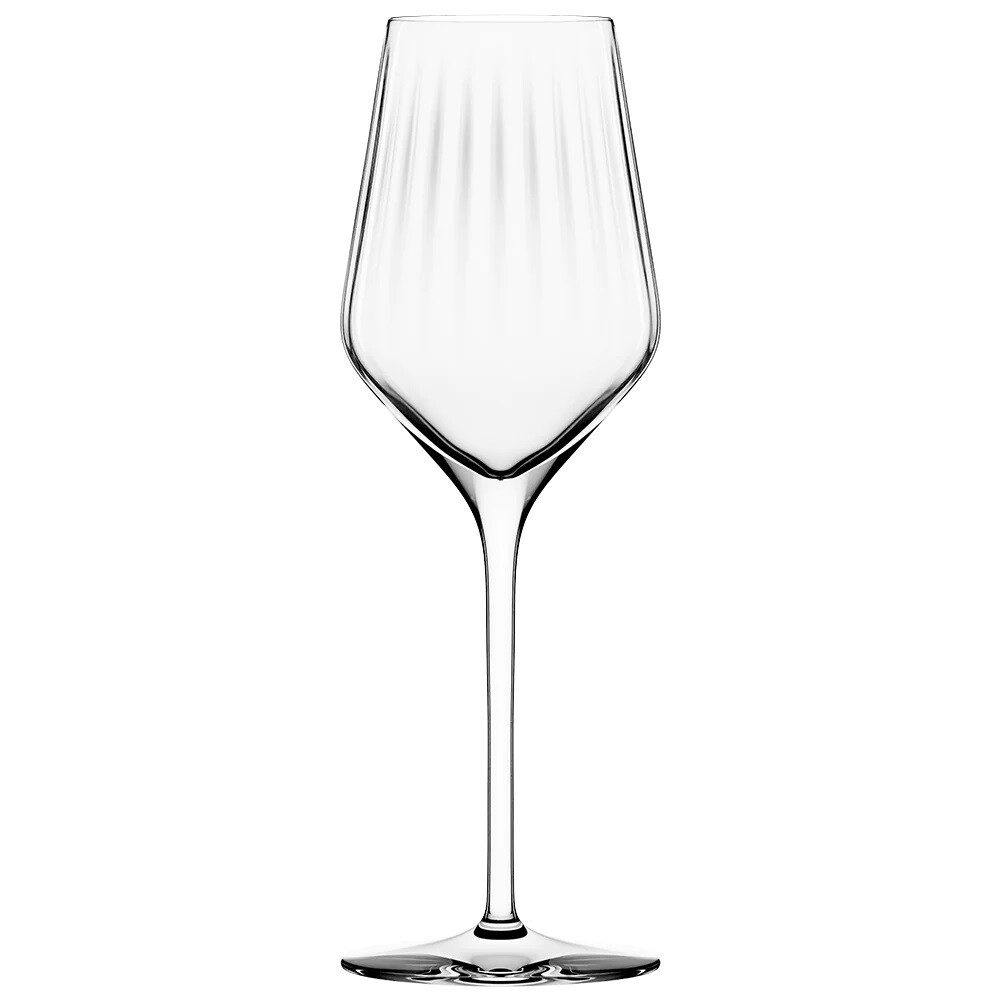 White wine glass from the symphony line, produced by Stölzle Lausitz. On a white background. 