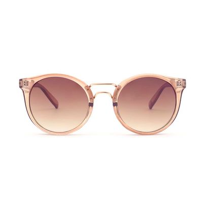 Sunglasses in a clear walnut color