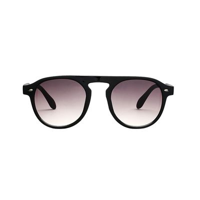Unisex black sunglasses on a white background.